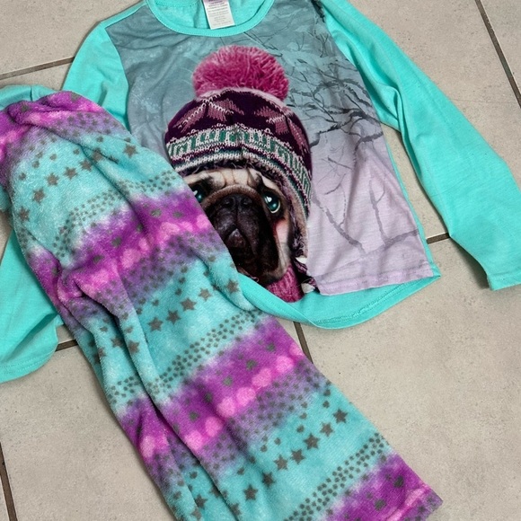 Imagine Girls Green Pajama puppy Set Winter size S. - Picture 6 of 6